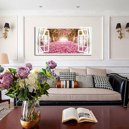 Cao Gen Decor Art-AH40150 Wall Art Trees and Pink Rose Paintings Printed - Image 7