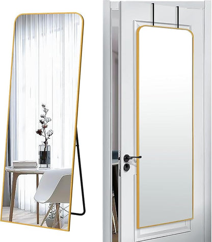 SCWF-GZ 57x20 Door Hanging Full Length Mirror, Floor or Wall Mounted Metal by SCWF-GZ