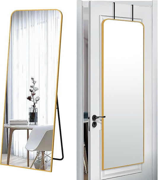 SCWF-GZ 57x20 Door Hanging Full Length Mirror, Floor or Wall Mounted Metal by SCWF-GZ