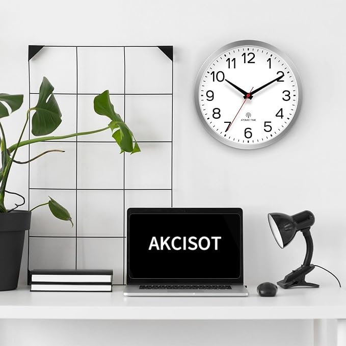 AKCISOT Atomic Silver Wall Clock Analog Clocks Battery Operated Clock - Image 7