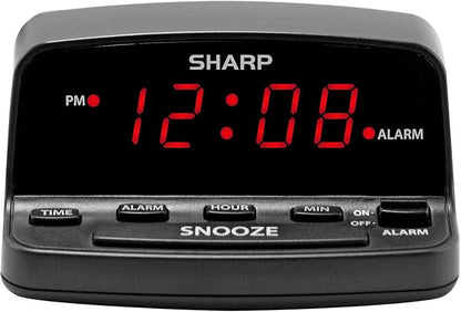 Sharp Digital Alarm Clock with Keyboard Style Controls, Battery Back-up by SHARP
