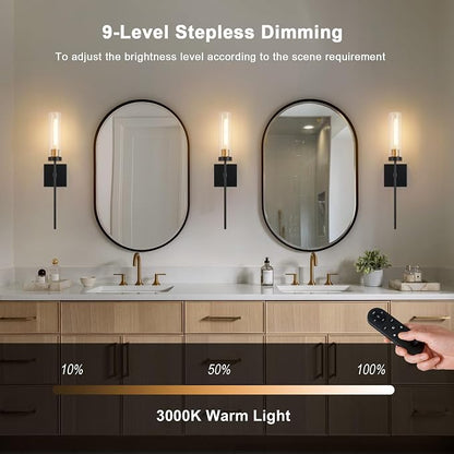 SANTOSTOCK Battery Operated Wall Sconce Set of 2, Rechargeable Wall Lights - Image 5