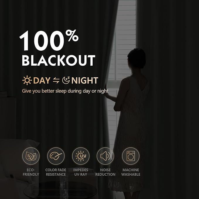 FMFUNCTEX 100% Blackout Curtains - Image 4