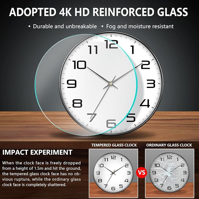 Silent Wall Clock with Extra Large Numbers - Image 5