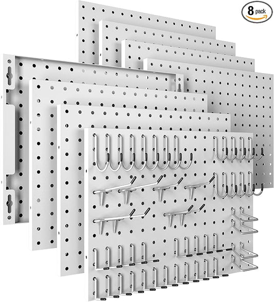 Spampur Peg Board, 8 Pack Metal Pegboard Panels by Spampur