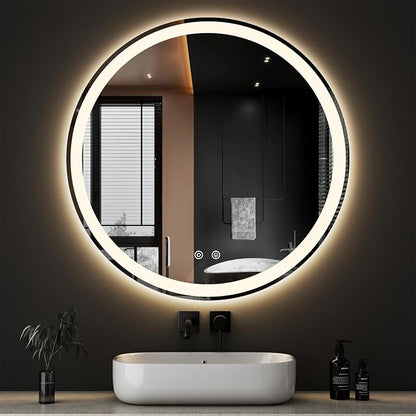 NEWBULIG 36 Inch Round LED Bathroom Wall Mirror by NEWBULIG