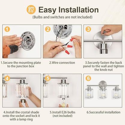 Crystal Bathroom Light Fixtures, Bathroom Lighting Fixtures Over Mirror - Image 9