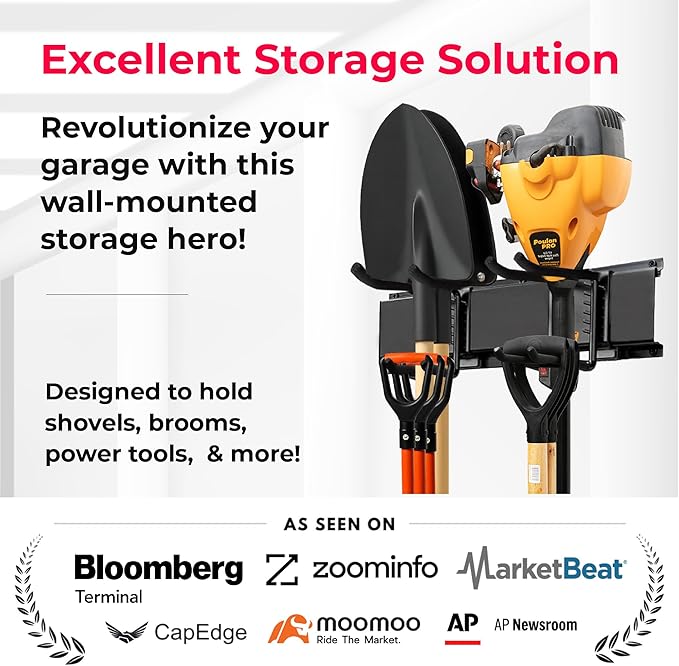 TIDYME Heavy-Duty Garage Wall Storage System | Wall Mounted Tool Organizer Rack - Image 2