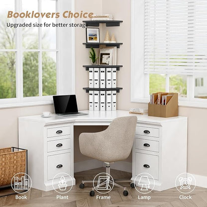 Forbena Black Floating Corner Bookshelf - Image 7