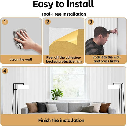 RITOLLO 6 Pack Bilayer Thickened-Sound Proof Wall Panels 47.2"x23.6"x0.72" High - Image 5