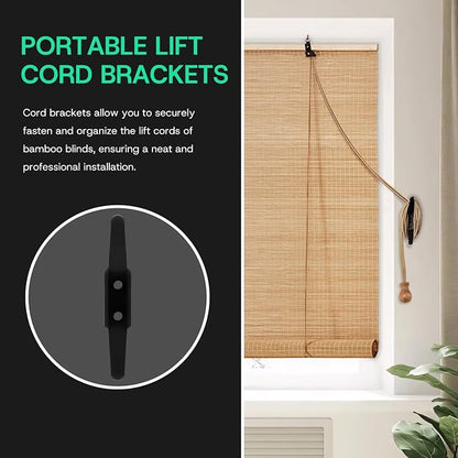 Bamboo Blind Screw Hooks Accessory Set, Window Decor Installation Kit - Image 4