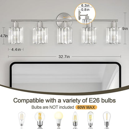 Crystal Bathroom Light Fixtures, Bathroom Lighting Fixtures Over Mirror - Image 2