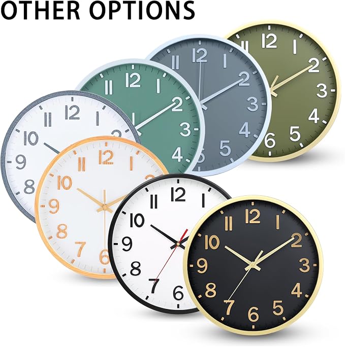 Wall Clocks Battery Operated 12 inch Modern Wall Clock, Silent Non Ticking Wall - Image 9