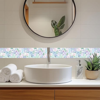 HOMETITUTE Wallpaper Border Peel and Stick Wall Border Pastel Floral Garden - Image 7