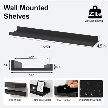 Long Floating Shelves for Wall Decor, Long Wall Mounted Storage Shelf for - Image 3