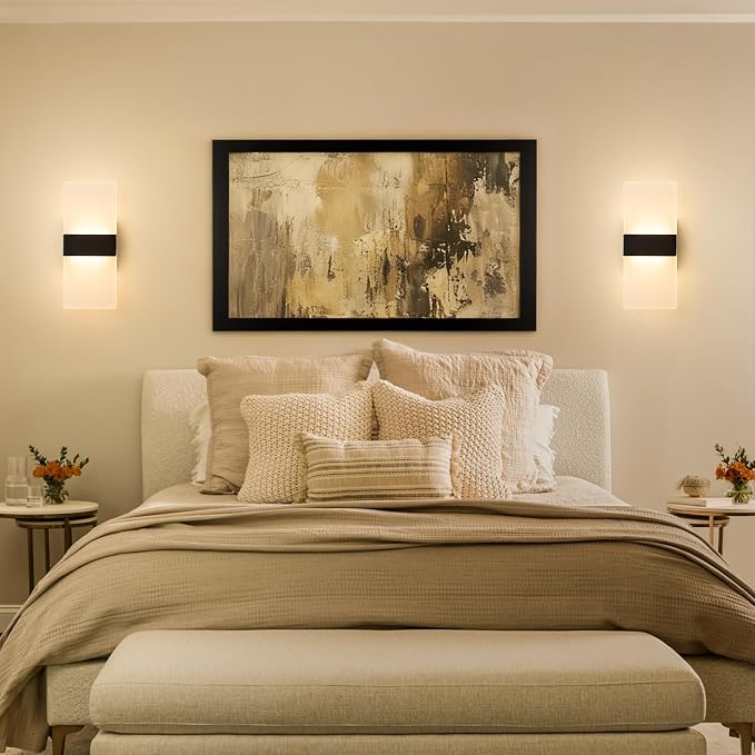 Modern LED Wall Sconces, 12 Inch Indoor Black Wall Lights, 12W 2700K-5000K - Image 2