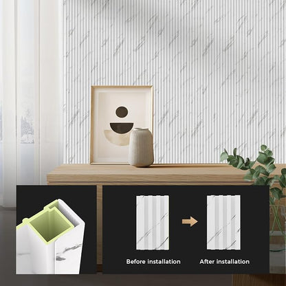 OUZUGIE 8-Pack 57 Inches, WPC Slat Wall Panel Trim, Corner Guard - Image 2