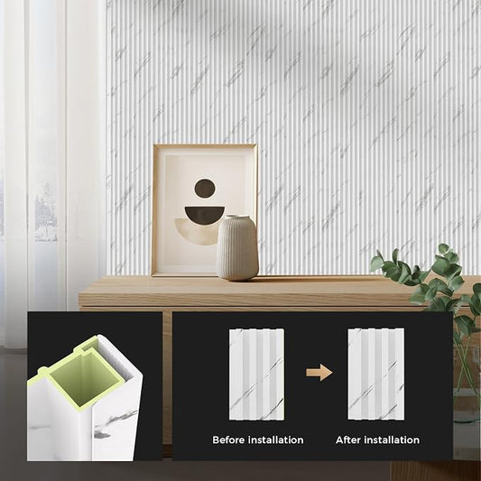 OUZUGIE 8-Pack 57 Inches, WPC Slat Wall Panel Trim, Corner Guard - Image 2