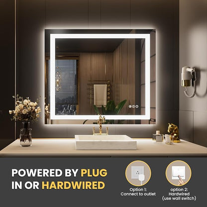 LOAAO 40"x34" LED Bathroom Mirror - Image 6