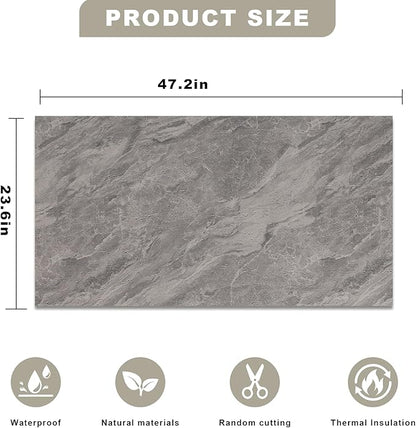 3D Wall Panels - 4PCS 47.2"x23.6" Faux Stone Wall Covering - MCM Modified Clay - Image 2