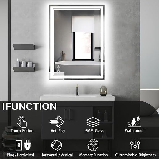 28“ x 36” LED Bathroom Mirror Fogless LED Mirror - Image 2