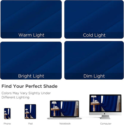 CUCRAF Royal Blue Blackout Curtains 63 inch Length 2 Panels Set, Rod Pocket - Image 3