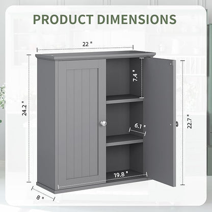 Bathroom Wall Cabinet, Bathroom Cabinet Wall Mount, Over Toilet Space Saver - Image 3