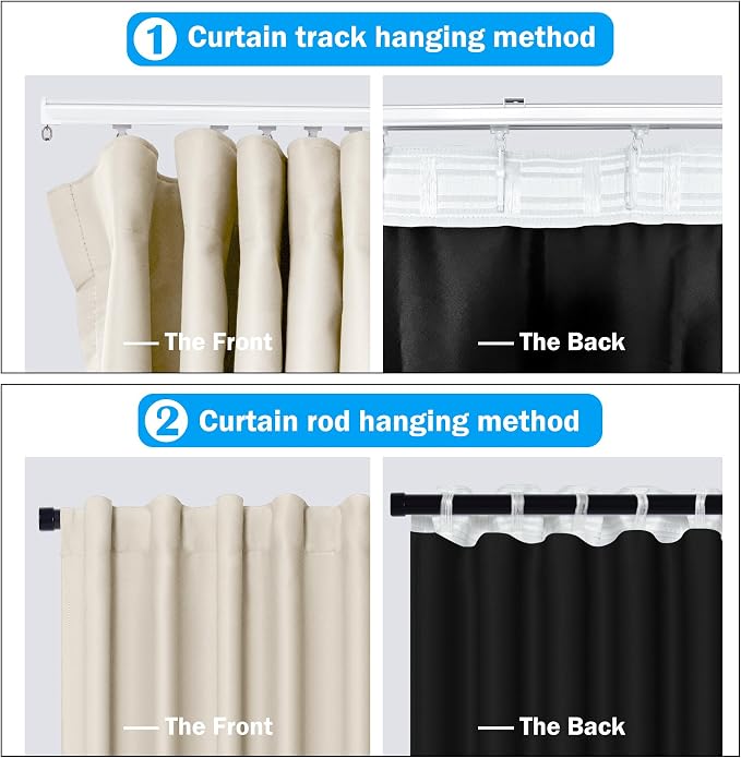 MaKefeile Room Divider Curtains Total Blackout Privacy Curtain Panel Room - Image 2