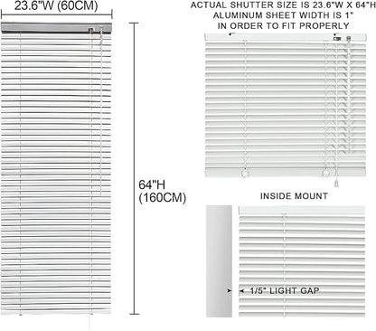 YIIBAII Mini Blinds Suitable for 24" W x 64" H Windows 1" Aluminum Horizontal - Image 6