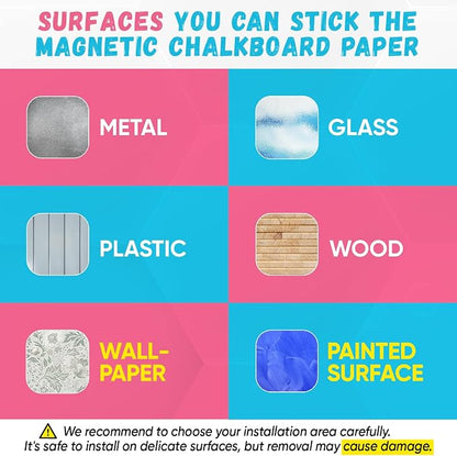 Magnetic Chalkboard Wallpaper Peel and Stick 48" x 24", Self-Adhesive - Image 6