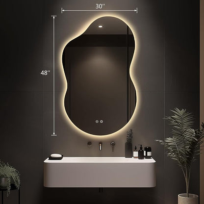 48"x30" Irregular LED Lighted Vanity Mirror - Image 7
