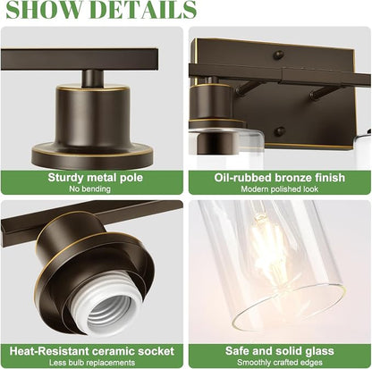 MOKATNG 4-Light Bathroom Light Fixtures, Vanity Light - Image 3