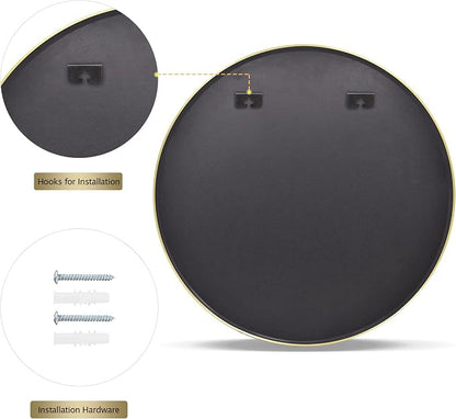 VooBang Round Mirror 36" Gold Wall Mounted Circle Mirrors Vanity Mirror - Image 7