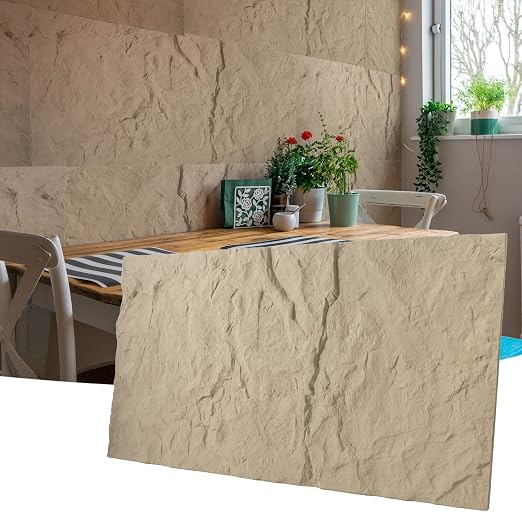 Art3d 3D Wall Panels, Stone Yellow PU Wall Panels by Art3d