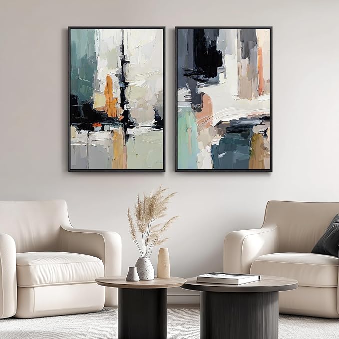 Large Framed Colorful Abstract Wall Art - Image 4