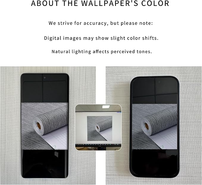 Haimin Grasscloth Wallpaper Textured 24in X 393in Fabric Contact Paper Gray - Image 4
