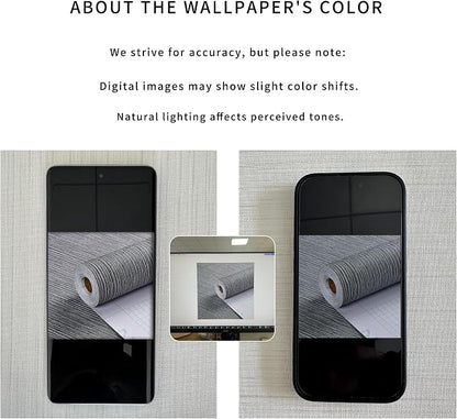 Haimin Grasscloth Wallpaper Textured 24in X 393in Fabric Contact Paper Gray - Image 4