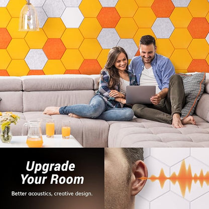 18 Pack High Density Hexagon Acoustic Panels, TONOR 12"x 10"x 0.4" Soundproof - Image 4