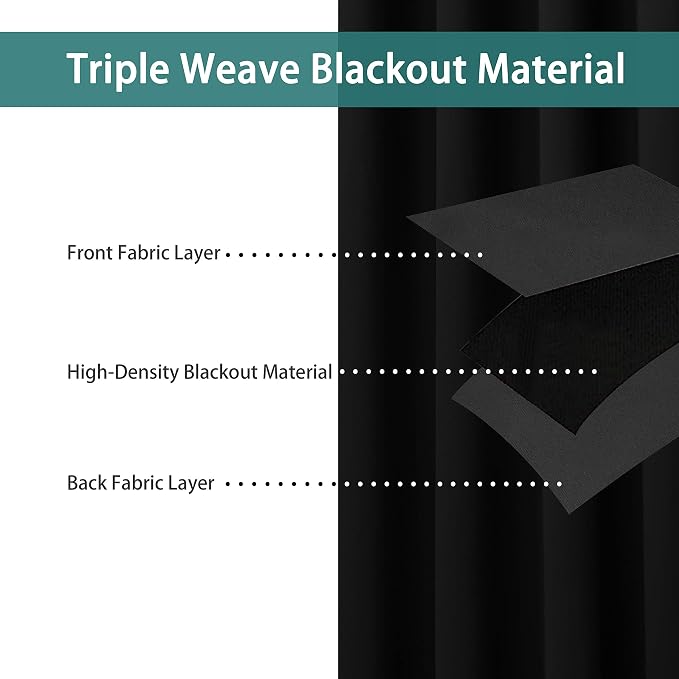 BONZER Room Divider Curtain Grommet Thermal Insulated Wide Blackout Curtains - Image 2