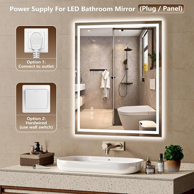 40x36 Inch LED Lighted Bathroom Mirror - Image 5