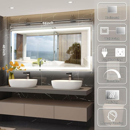 Ratsamee 84x40 Inch Led Mirror for Bathroom - Image 2