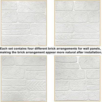 YU LI 3DH 3D Wall Panels Peel and Stick Faux Stone Wall Panel Black 20-Pack - Image 7