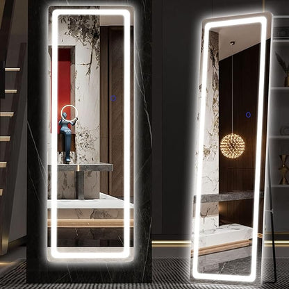 Hasipu Full Length Mirror with Lights, Full Body Dressing Standing, Hanging by Whatssuitableisthebest