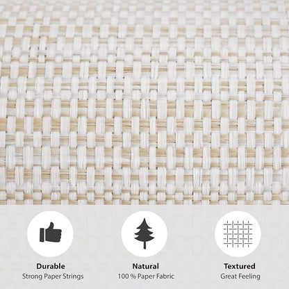 Ansehan Grasscloth Textured Wallcovering W1310 Oxford, Non Prepasted Natural - Image 5