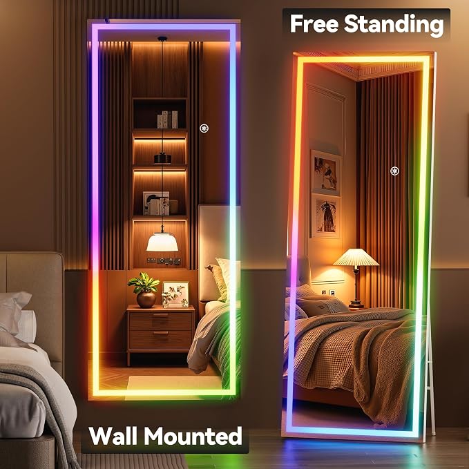 Hasipu 71"x28" LED RGB Bluetooth Full Length Mirror - Image 5