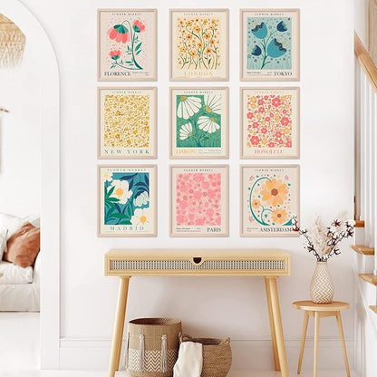 AnyDesign 9Pcs Flower Market Wall Art Prints Matisse Art Poster Decor Floral - Image 2
