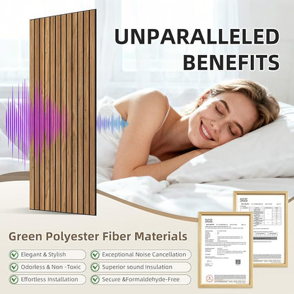TO-TH Wood-Look Sound Panels, 4 Pack 47.2” x 23.6” Soundproof Wall Panels - Image 3