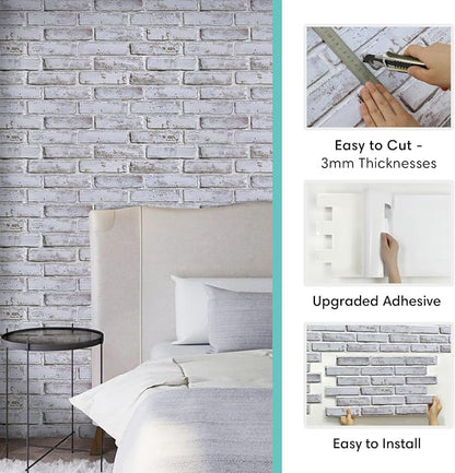 Commomy 3D Brick Wall Panels Peel and Stick - Image 4