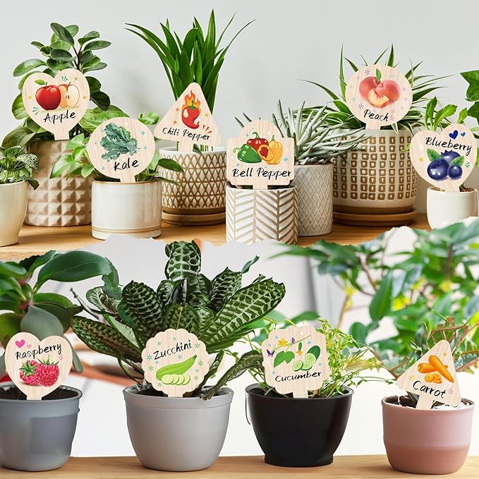 Vegetable Plant Label - 15PACK Garden Markers, Fruit Plant Labels for Outdoor Garden Waterproof, Plant Tags with Names, Indoor Patio Tags for Succulent Flowers Greenery Seedling