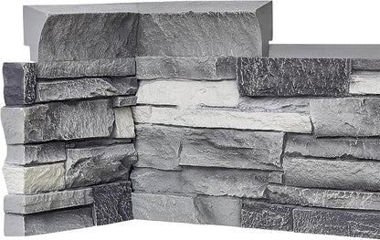 Fogstone Faux Stone Inside Corner Ledger Cap Artisan Hand Painted 90 Degree Top - Image 2